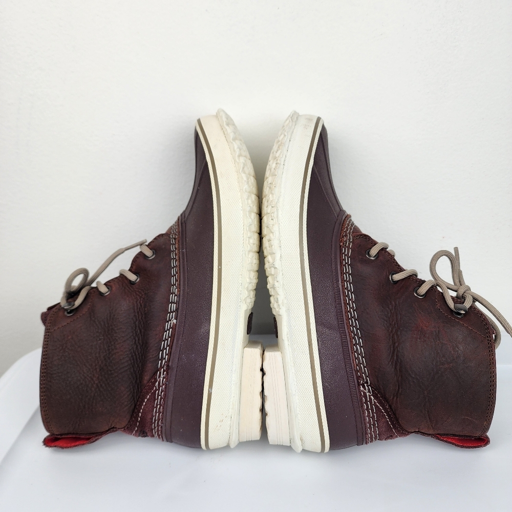 UGG Waterproof Leather Duck Boot Burgundy Men Size 7.5 - Picture 12 of 13